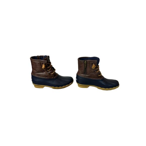 Sperry Port Boot Boys Girls Kids Waterproof Duck Boots Lace Up Brown SZ 12 - Picture 2 of 5